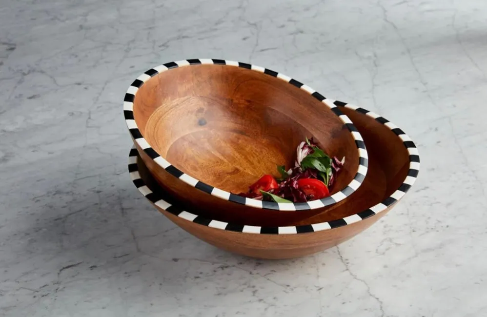 Mud Pie Checkered Trim Bowl