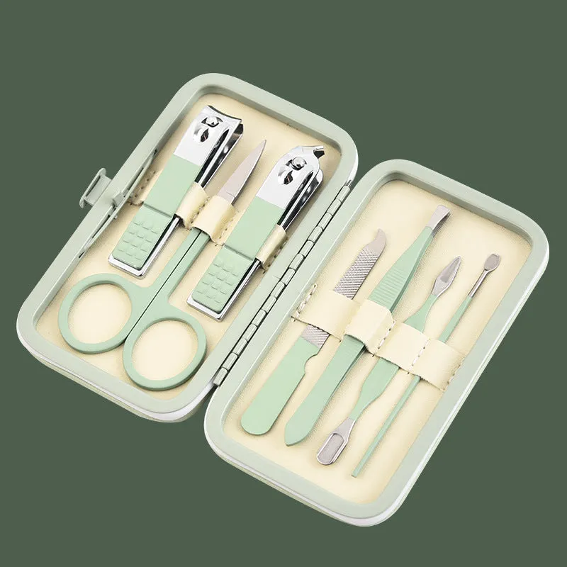 Nail Public Lift Matcha Green 7-Piece Manicure Nail Beauty Tool Set Cross-Border Nail Scissors 7-Piece Set Nail Clippers Full Set