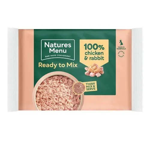 Natures Menu  Ready to Mix Minced Raw Dog Food with Rabbit and Chicken 12 x 400g