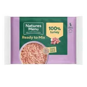 Natures Menu Ready to Mix Minced Raw Dog Food with Turkey 12 x 400g