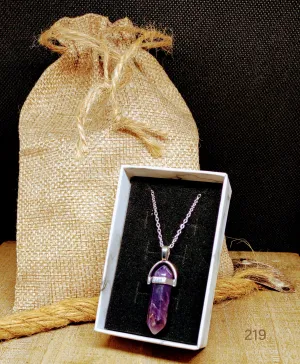 New Amethyst Crystal Pendant & Chain