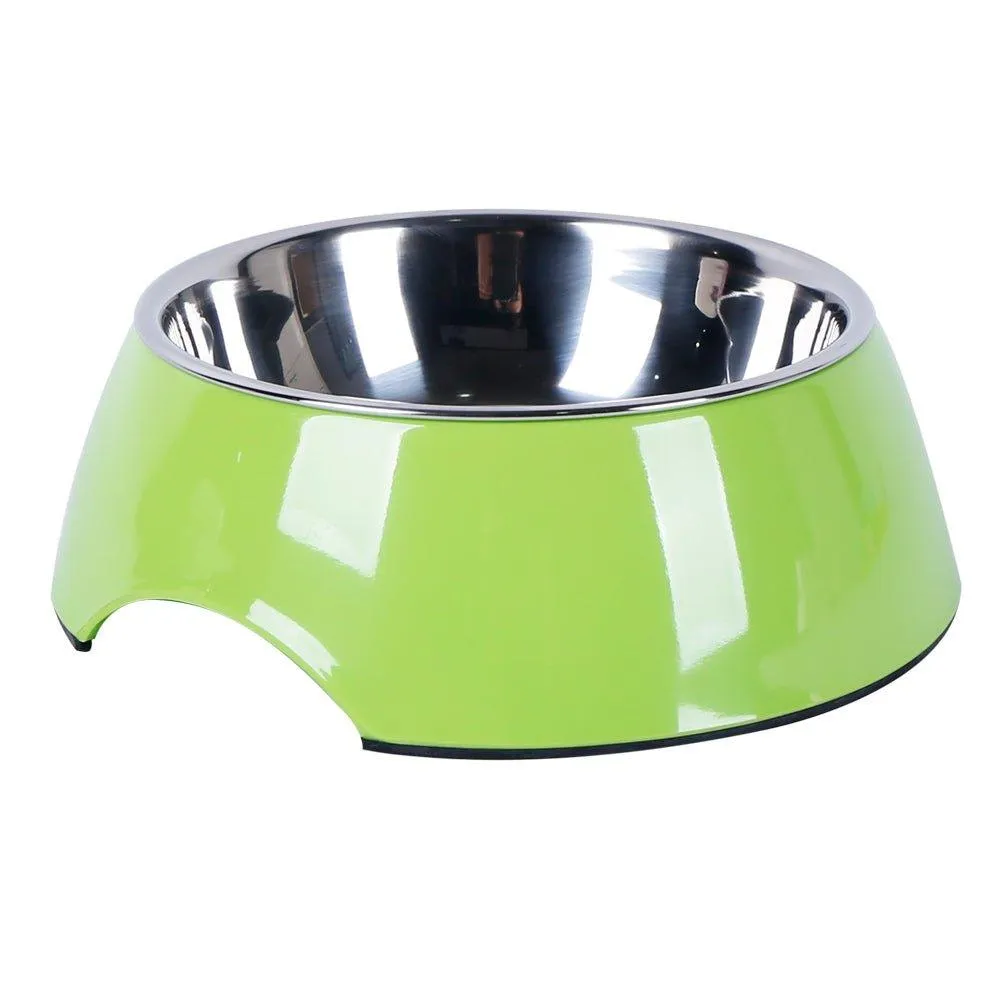 Non Slip Melamine Cat Dog Bowl - Green - S/L