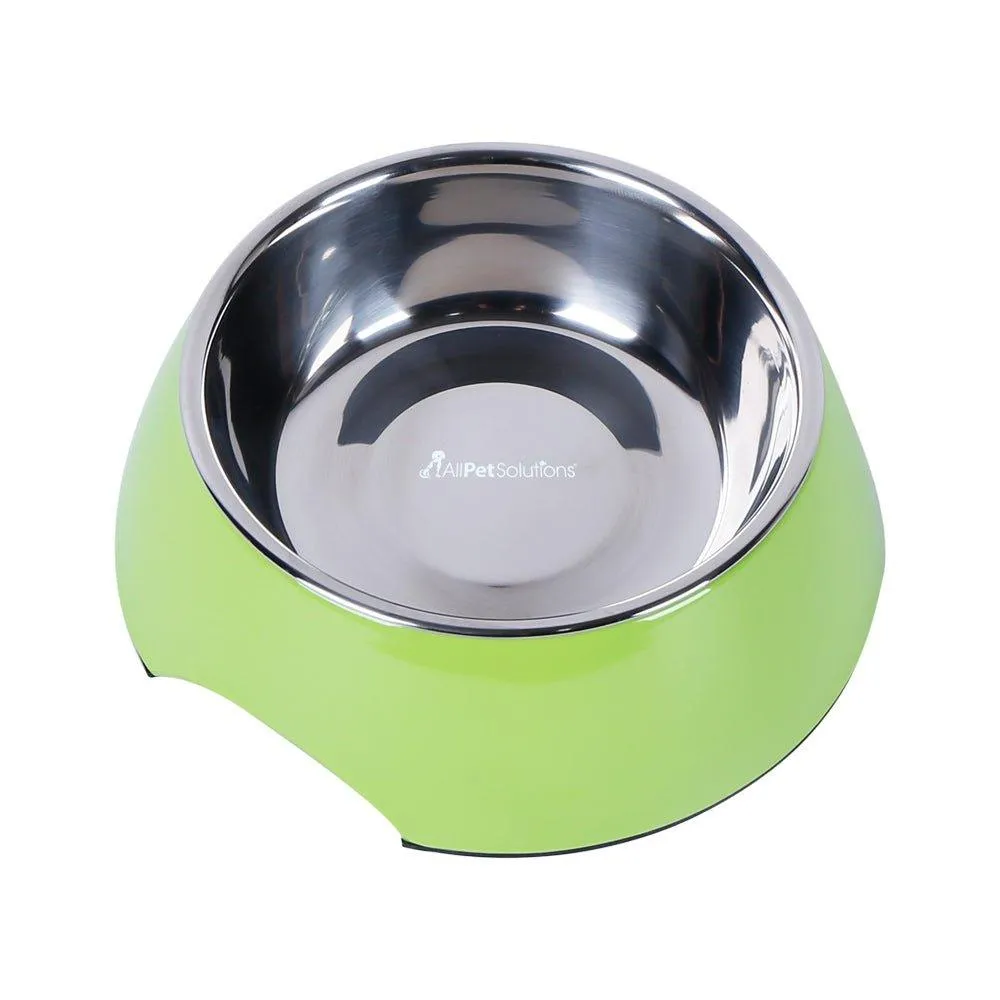 Non Slip Melamine Cat Dog Bowl - Green - S/L