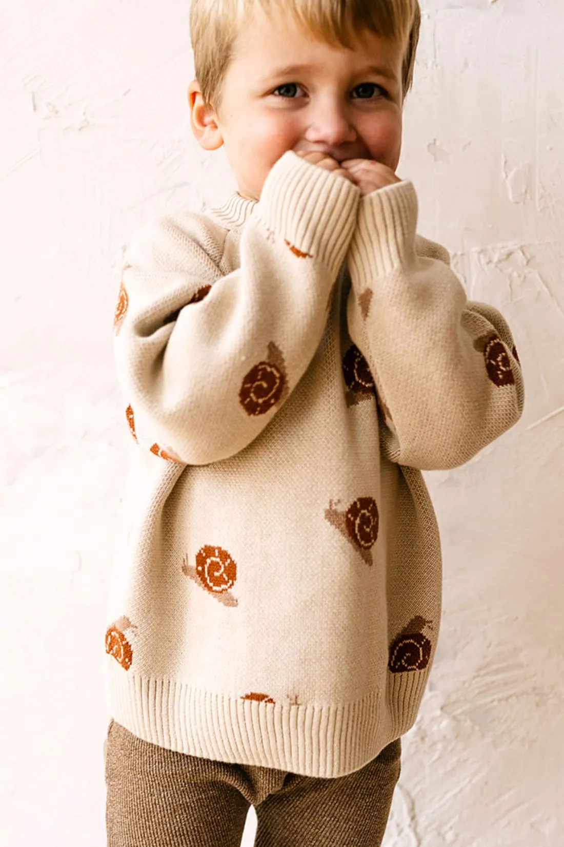 Organic Snail Knit Sweater | Oatmeal