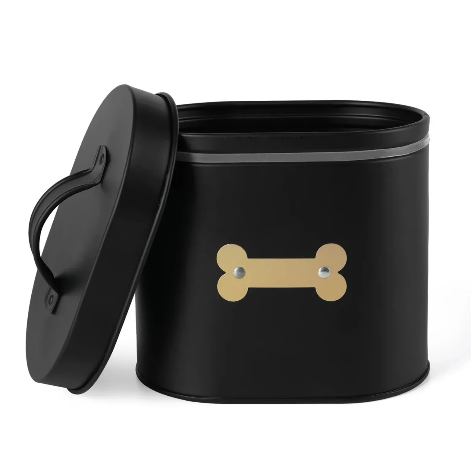 Park Life Designs Cheshire Oval Pet Treat Canister Black