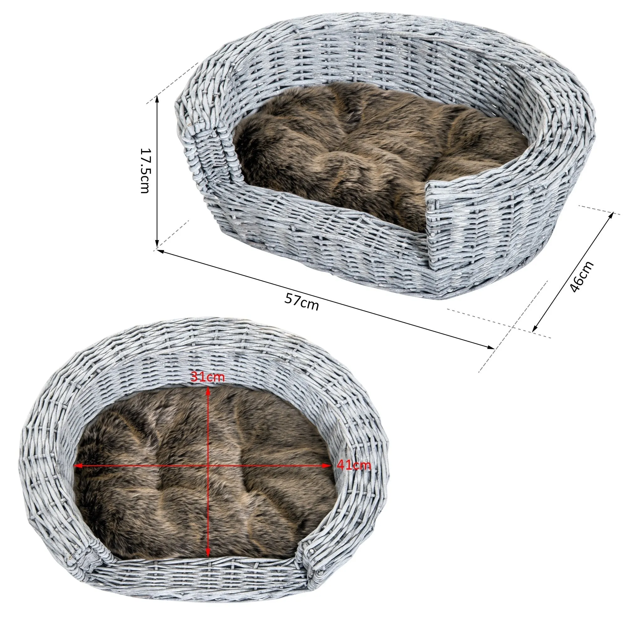 PawHut Pet Basket Sofa Bed