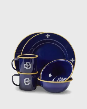 Pendleton Navy Camp Cross Enamelware Set