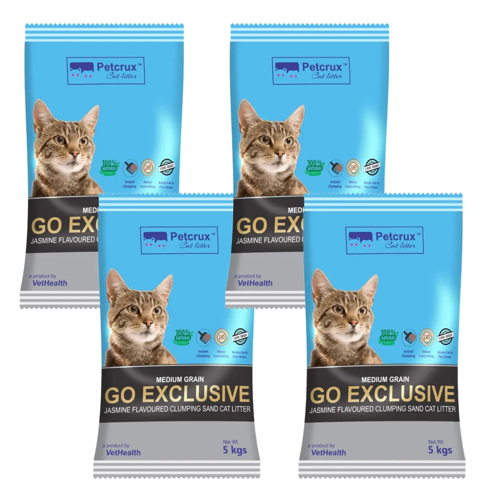 Petcrux Go Exclusive Scoopable Montonite Jasmine Cat Litter in Reusable Jute Bag