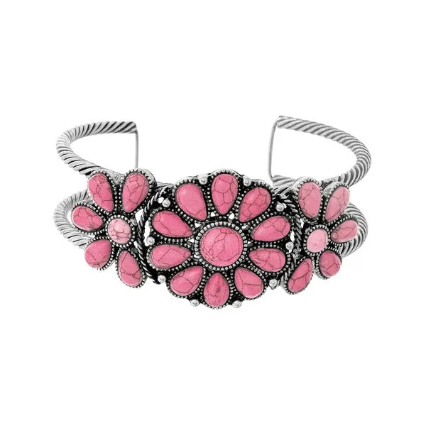 Pink Concho Flower Bracelet