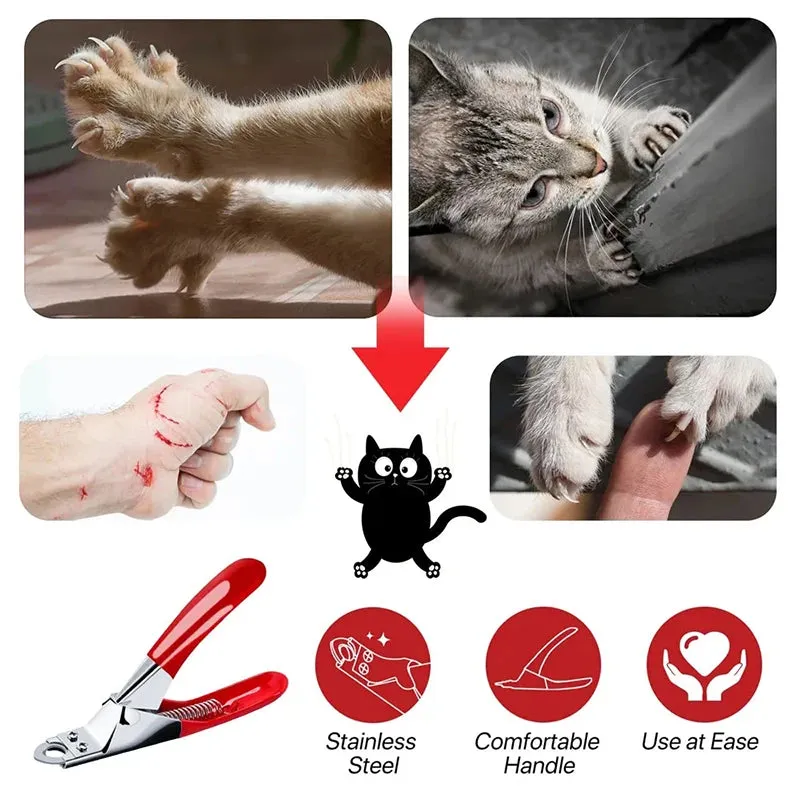 Professional Pet Nail Clippers - Stainless Steel Guillotine Cutter for Small and Medium Dogs and Cats