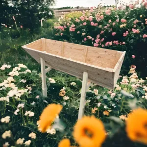 Raised Wooden Garden Bed Planter