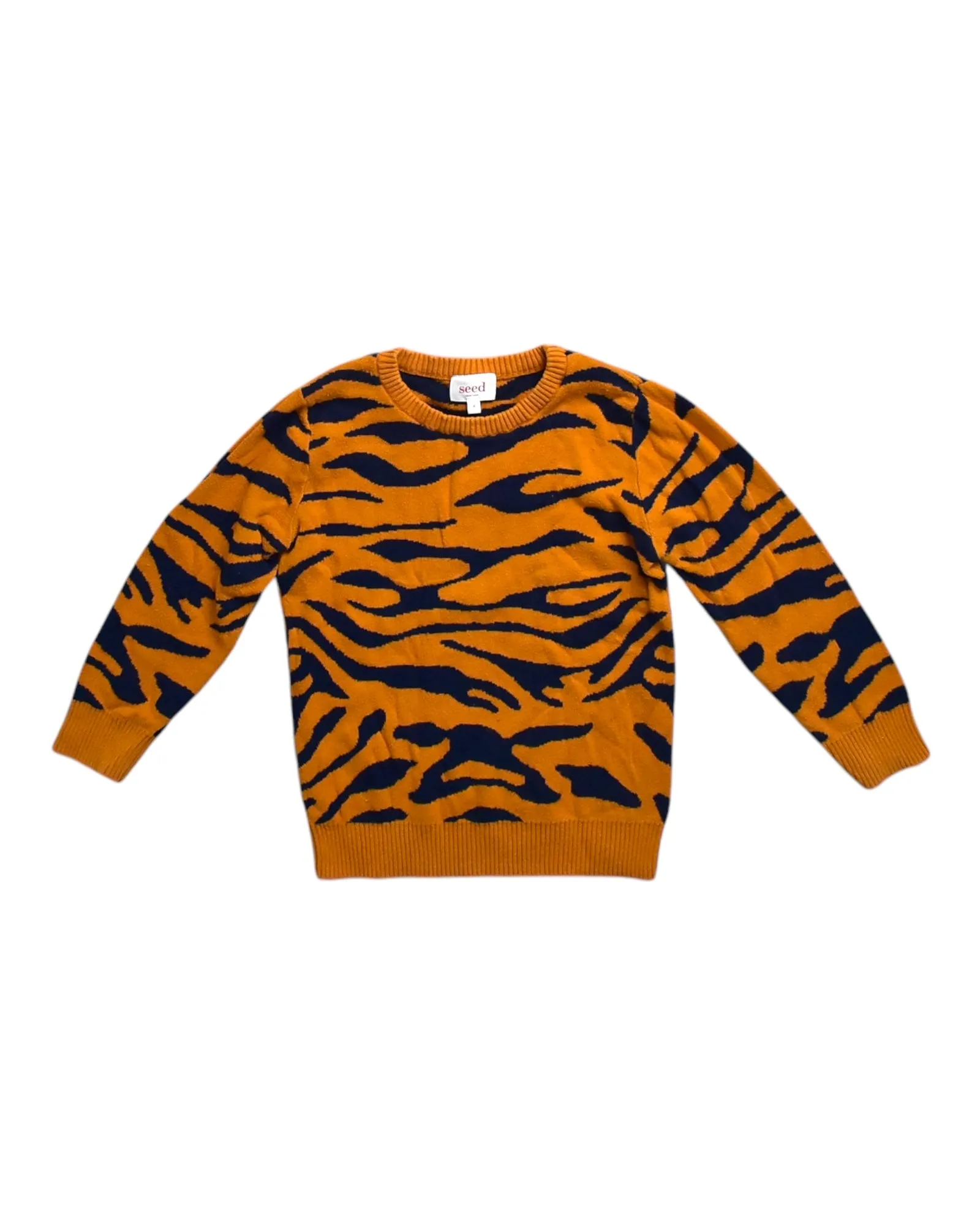 Seed Tiger Stripe Knit Sweater 4T