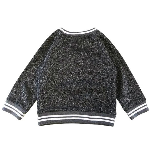 Sequin Owl Lurex Sweatshirt - Grey