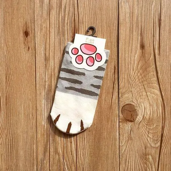 So Kawaii! Cotton Jacquard Paw Socks (4 Pairs)