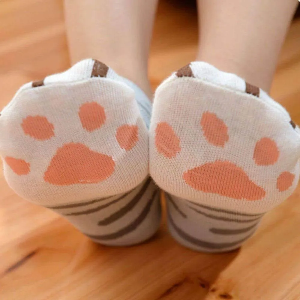 So Kawaii! Cotton Jacquard Paw Socks (4 Pairs)