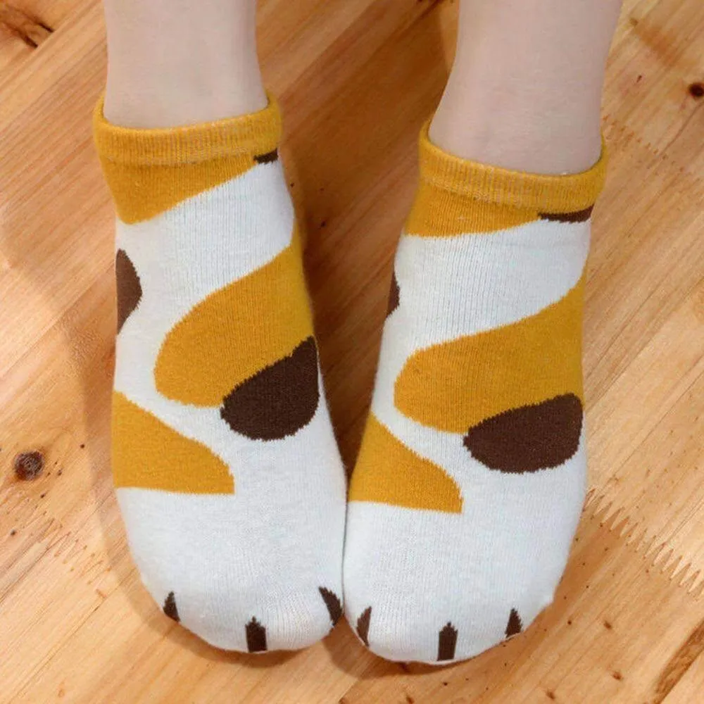 So Kawaii! Cotton Jacquard Paw Socks (4 Pairs)