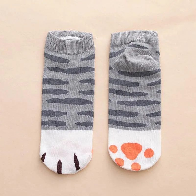 So Kawaii! Cotton Jacquard Paw Socks (4 Pairs)