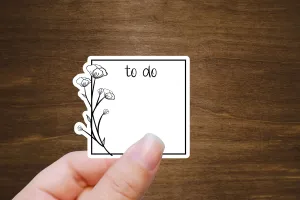 To Do List Stickers with Flowers for Planners, Journals, and Notebooks | To Do Remember To  | Die Cut, Matte Finish