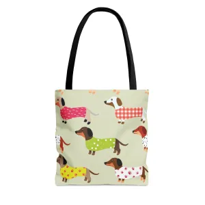 Tote Bag - AOP - Dachshunds in Sweaters