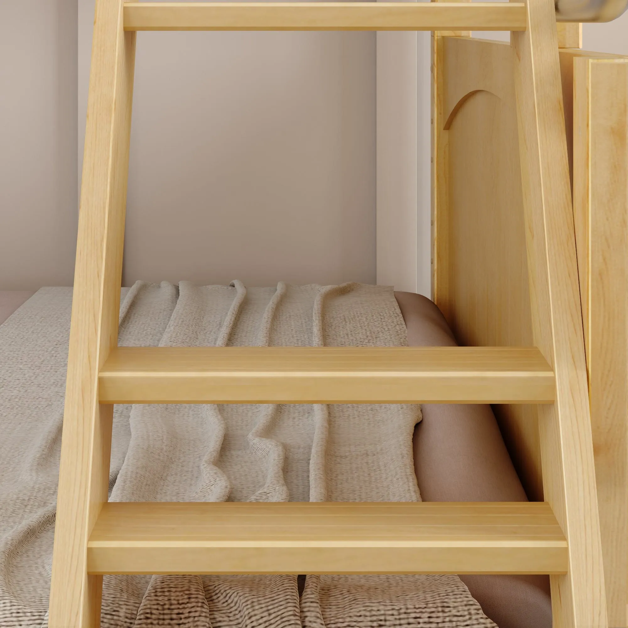 Twin over Full Medium Bunk Bed with Slide and Ladder