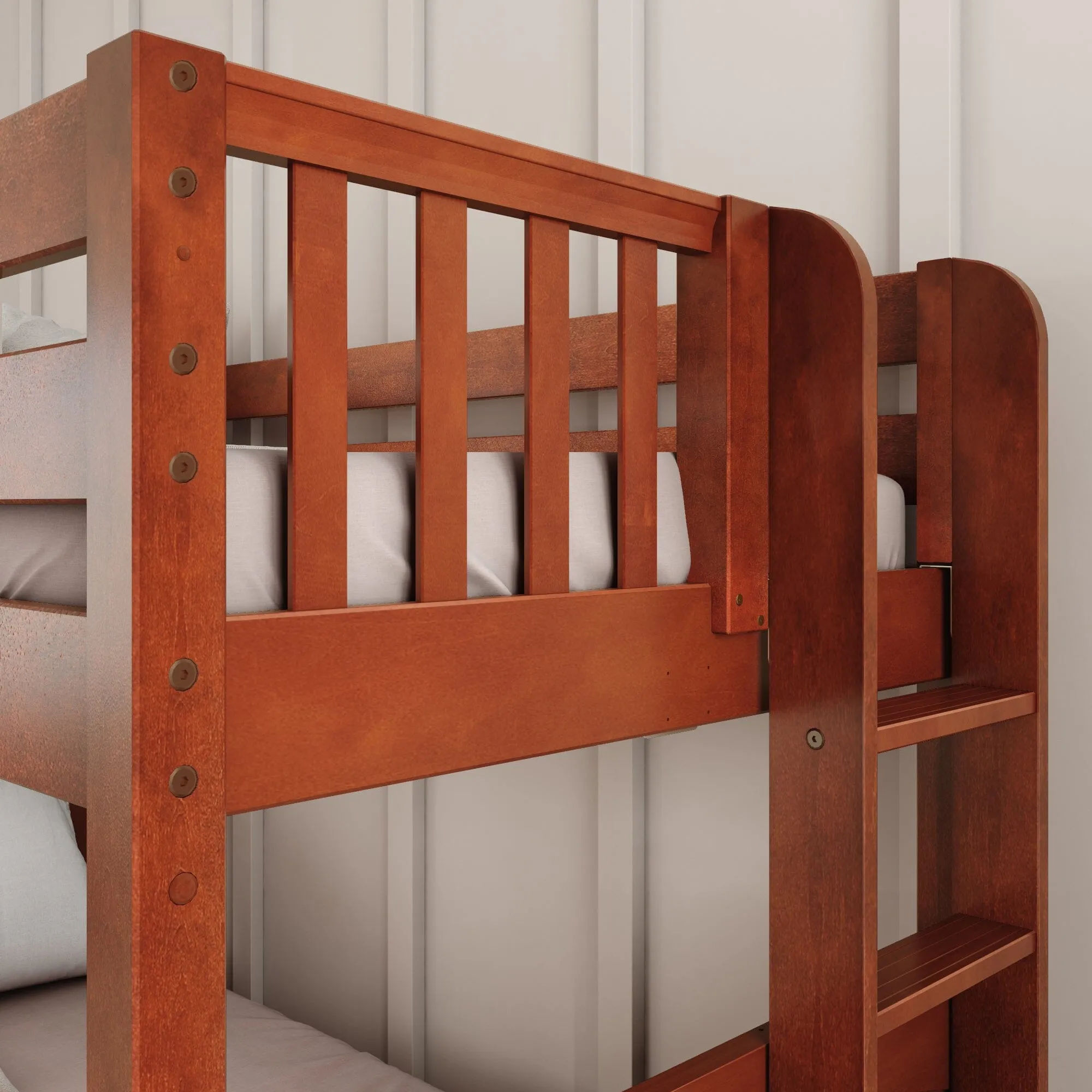 Twin over Full Medium Bunk Bed with Slide and Ladder