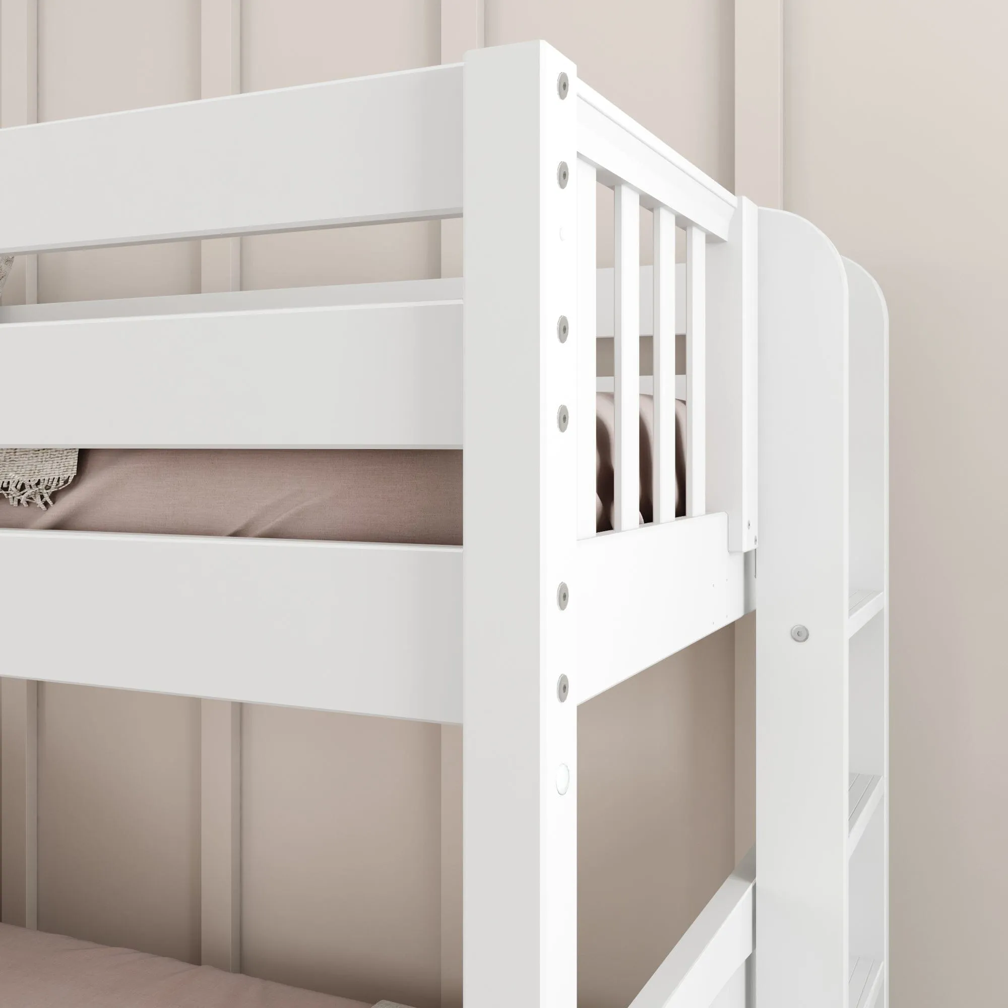 Twin over Full Medium Bunk Bed with Slide and Ladder