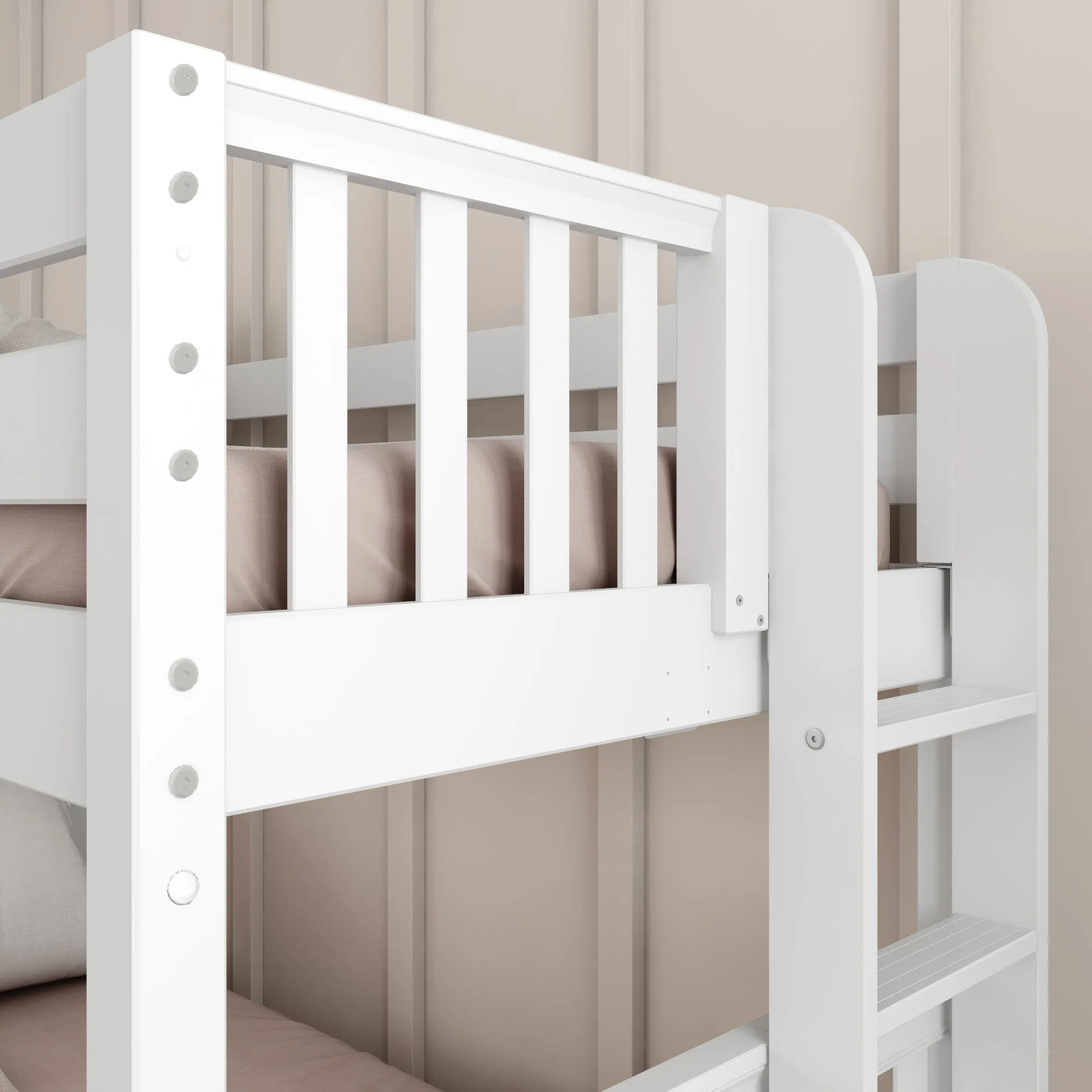 Twin over Full Medium Bunk Bed with Slide and Ladder