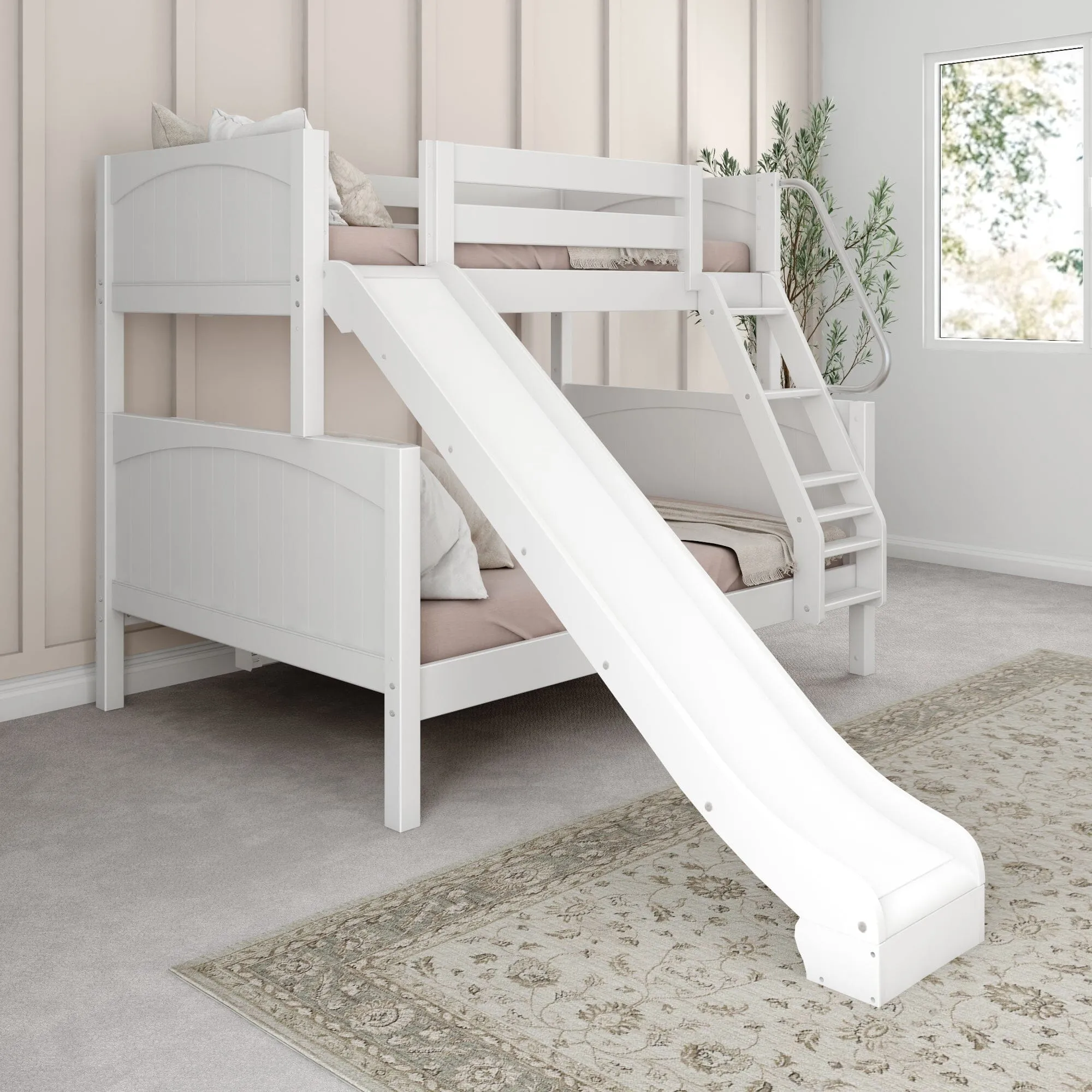 Twin over Full Medium Bunk Bed with Slide and Ladder