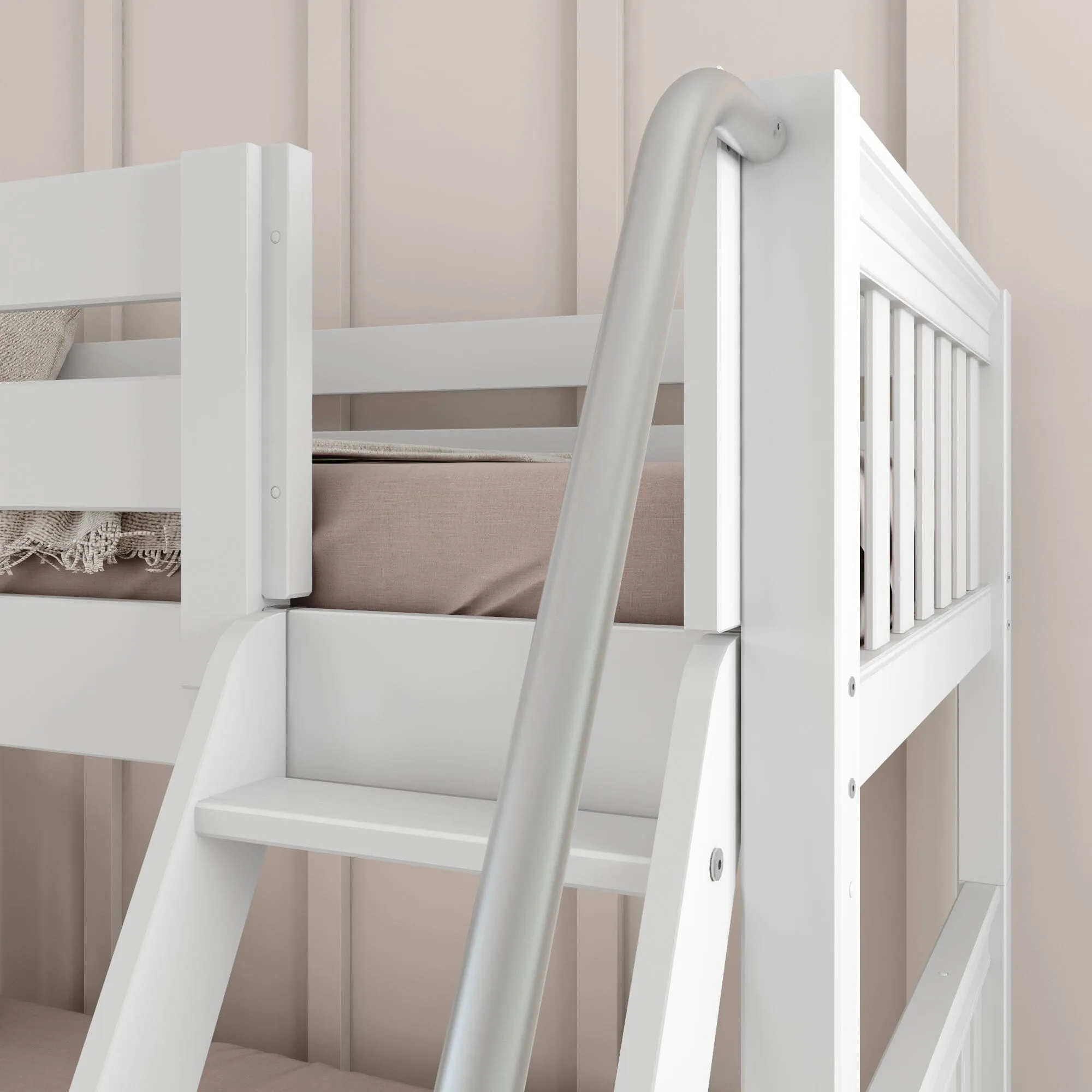 Twin over Full Medium Bunk Bed with Slide and Ladder