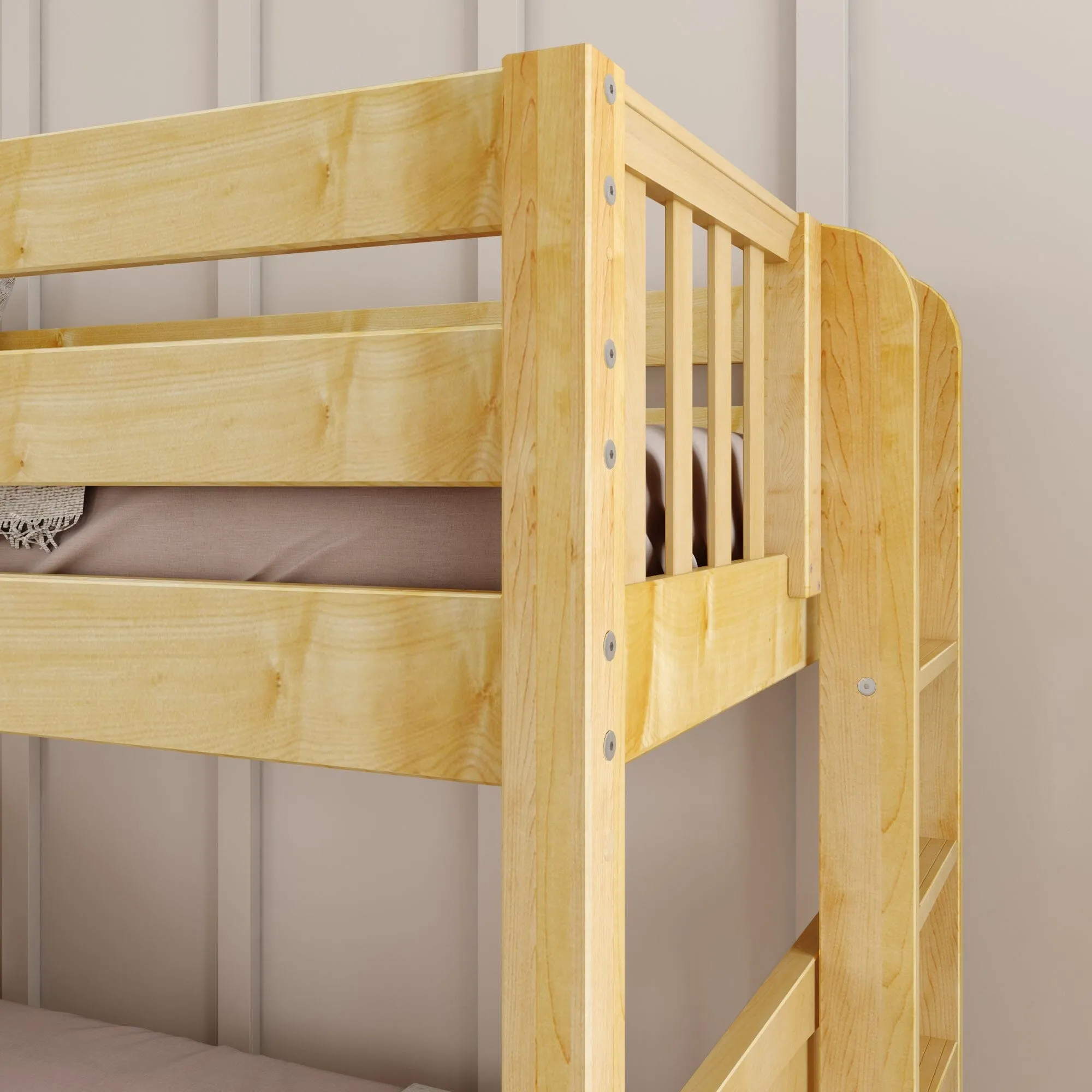 Twin over Full Medium Bunk Bed with Slide and Ladder