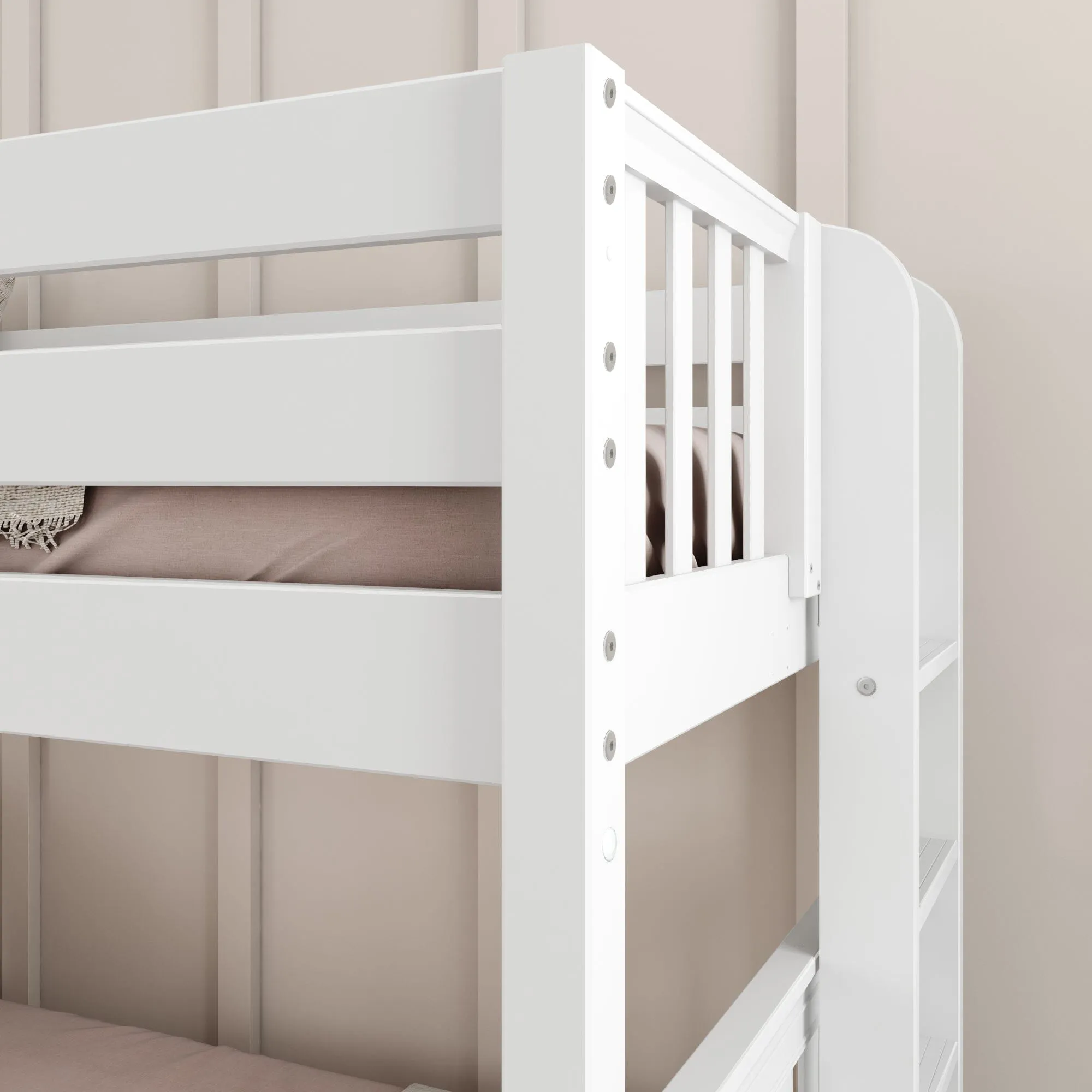 Twin over Full Medium Bunk Bed with Slide and Ladder