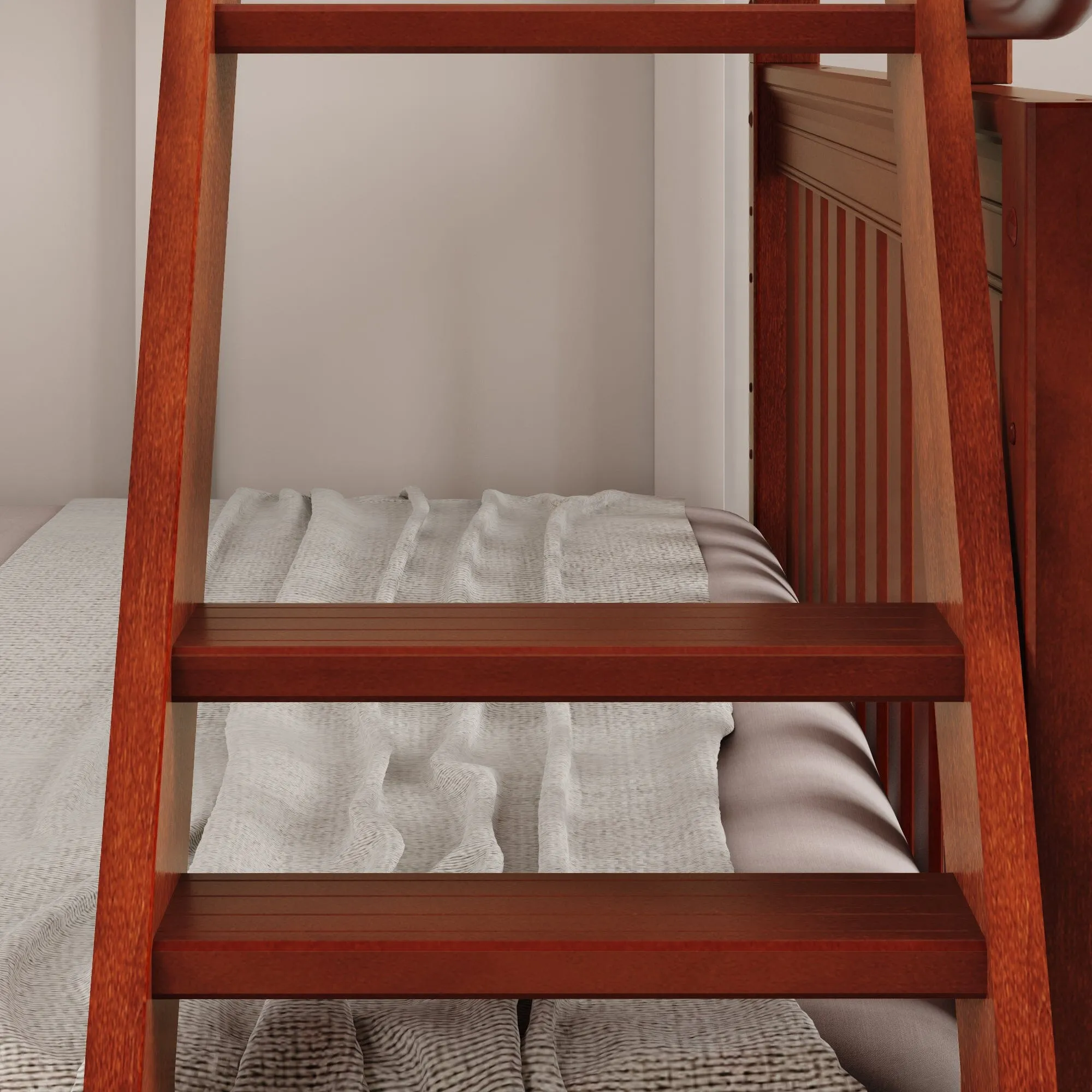 Twin over Full Medium Bunk Bed with Slide and Ladder