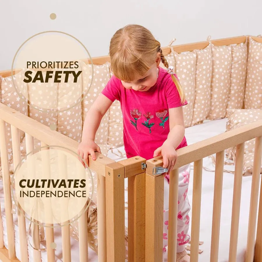 Twin Size Bed Frame for Toddlers with Fence (75*38 inch)