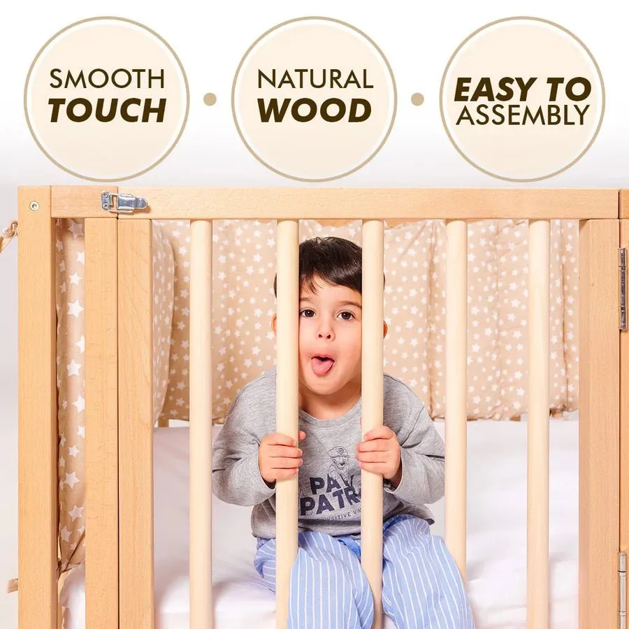 Twin Size Bed Frame for Toddlers with Fence (75*38 inch)